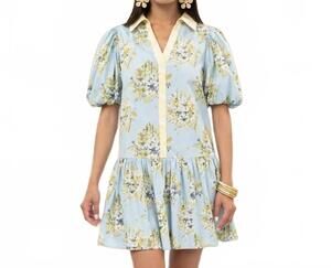 NEW UNCLE FRANK the meadow song collared shift dress in light blue